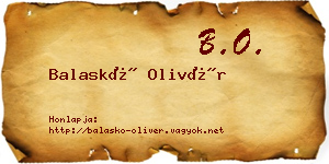 Balaskó Olivér névjegykártya