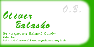 oliver balasko business card